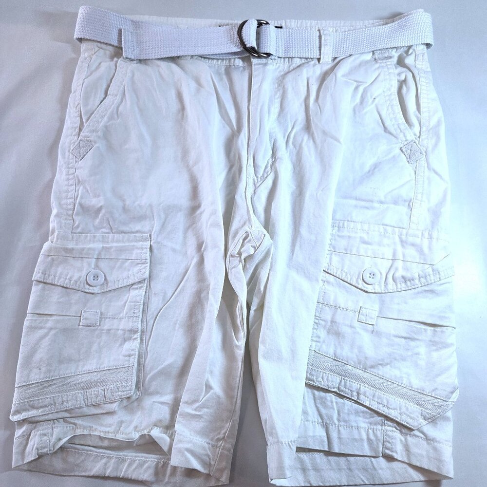NWOT Blue Gear Cargo Shorts with Belt Size 34